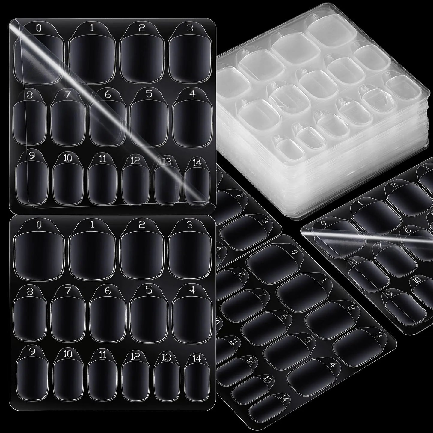 Teenitor 600 Pieces Press On Nail Adhesive Tabs 15 Sizes Nail Stickers for Press On Nails Easy Application Super Thin Nail Glue Tabs 40 Sheets