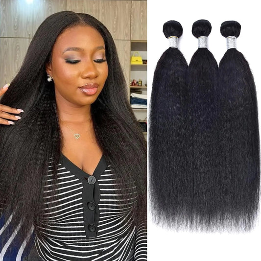 Luxury Locks 12A Kinky Straight Hair Bundles – 100% Virgin Raw Extensions