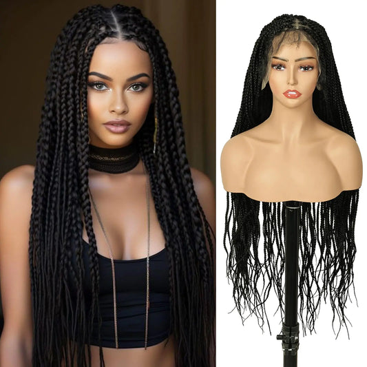 Queentas 40 Inch Lace Front Braided Wig – Stunning Boho Style