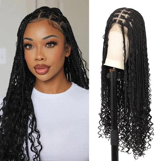 Fecihor 36 Inch Boho Knotless Braided Wig – Comfortable Style