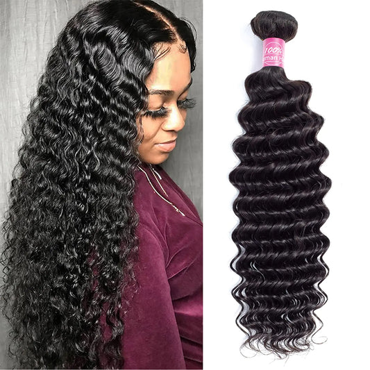 12A Brazilian Deep Wave Human Hair Bundles – Luxurious Unprocessed Virgin Quality
