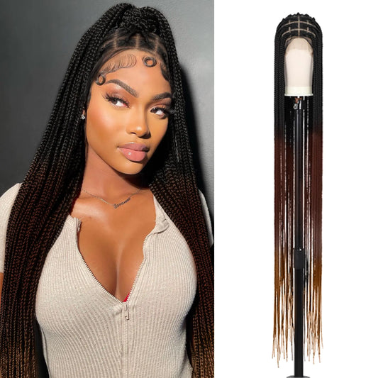 Zurffiy 56 Inch Knotless Braided Wig – Natural Looking Style