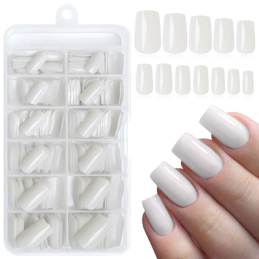 LoveOurHome 240 Piece Press On Nails – Elegant Grey and White