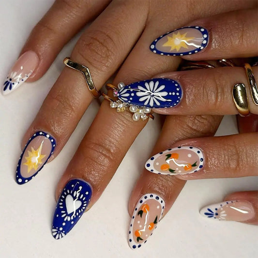 NailArt Luxe Blue French Tip Nails – Elegant Valentine's Design