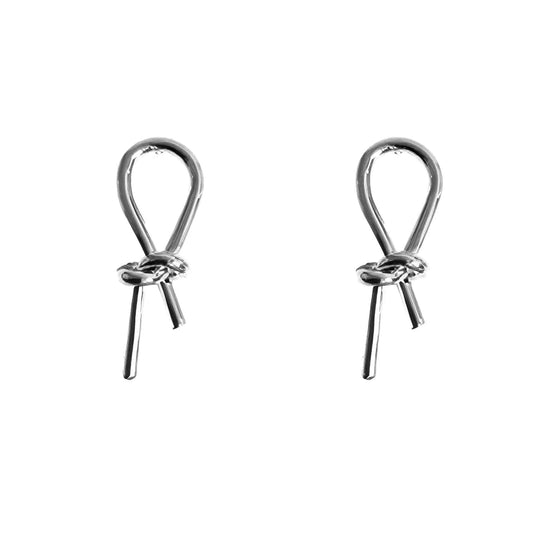 Lushella Beauty Knot Stud Earrings – Elegant Gold and Silver