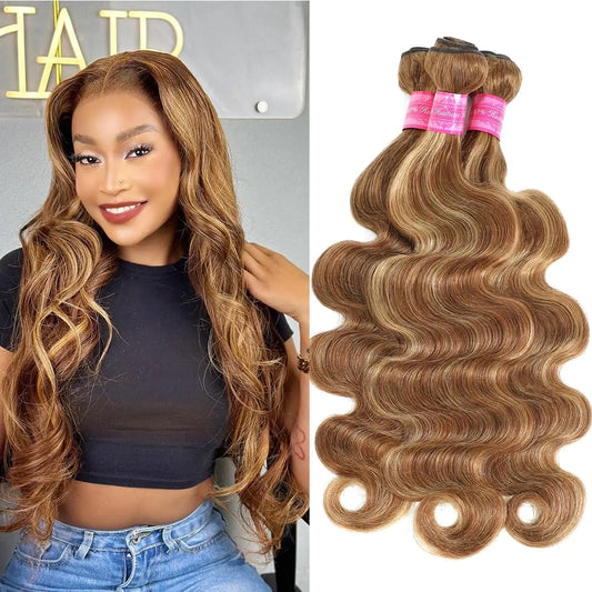 YourBrand Body Wave Human Hair Bundles – 100 Percent Unprocessed Virgin Brazilian Remy Hair