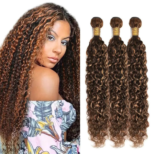 Habiliana Bundles Human Hair Water Wave P4/30 – 100% Unprocessed Virgin Brazilian Hair Extensions