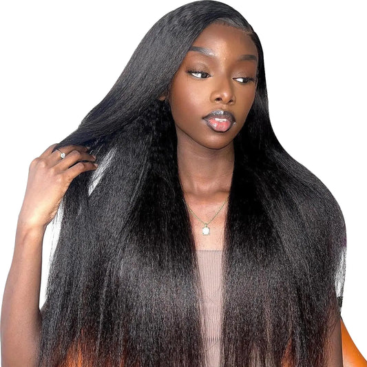Lushella Beauty V Part Wig 26 Inch – Glueless Kinky Straight Style