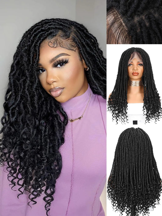 FANCEE Full Double Lace Wig – Chic Bohemian Faux Locs Style