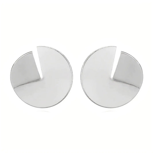 Lushella Beauty Coin Earrings – Elegant Gold and Silver Design