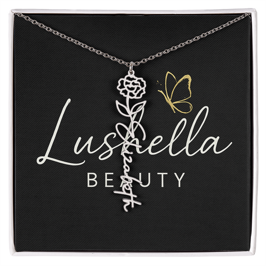 Elegant Bloom Custom Name Necklace with Feminine Touch