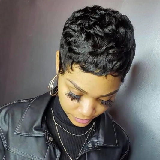 Hotjar Pixie Cut Wig – Stylish 6 Inch Layered Human Hair
