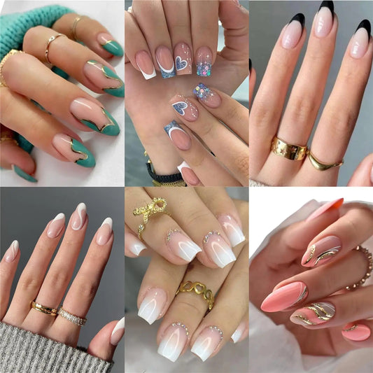 GlamNail Press On Nails Set – 144 Pcs Salon Quality Style