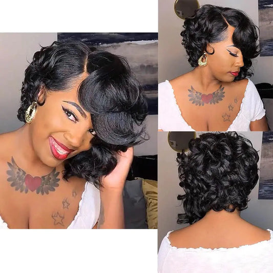 Lushella Beauty BeiSDWig Short Curly Bob Wig – Natural Look Hair
