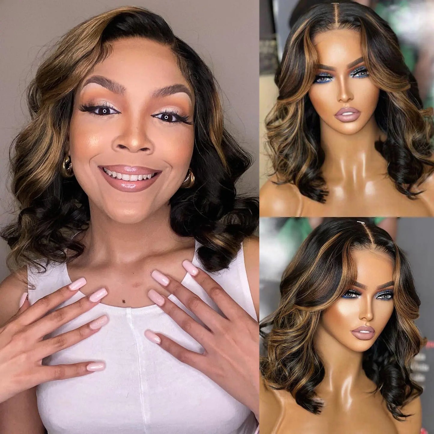 Lushella Beauty Mscoco Bob Wig – Highlight Body Wave Style