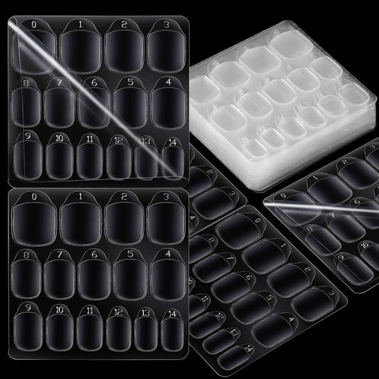 Teenitor 300pcs Nail Adhesive Tabs for Press On Nails 15 Sizes Super Thin Nail Sticky Tabs 20 Sheets