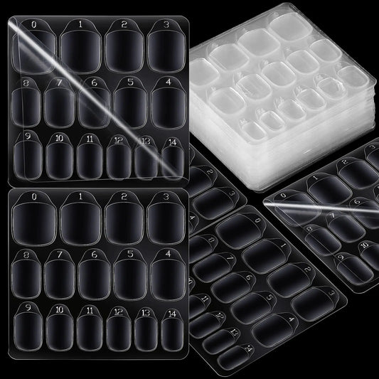 Teenitor 600 Pieces Press On Nail Adhesive Tabs 15 Sizes Nail Stickers for Press On Nails Easy Application Super Thin Nail Glue Tabs 40 Sheets