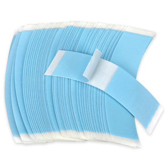 48 Pieces Lace Front Wig Tape Double Sided Waterproof Hair Extension Tape Strong Hold Clear Wig Tape Blue