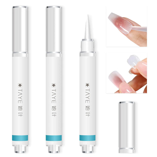 TAYE 3 Pcs Nail Glue Remover Pen 3ml Fast Press On Nail Remover Easy Gel Glue Dissolver Alcohol Free Acetone Free