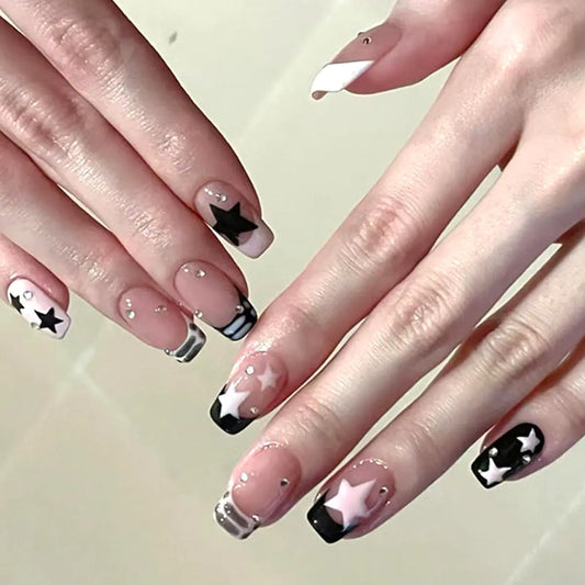 GlamNails Star Press On Nails – Stunning Rhinestone Designs