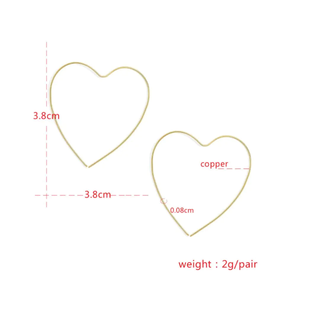 Lushella Beauty Hannah Gold Threader Earrings – Lightweight Heart Design