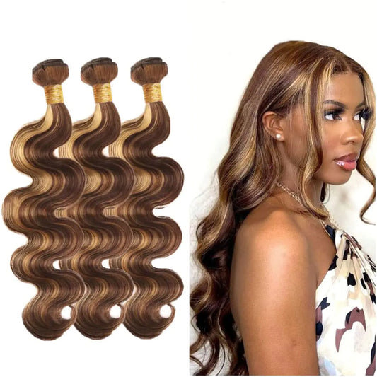 YourBrand P4/27 Body Wave Highlight Bundles – 100% Brazilian Remy Human Hair
