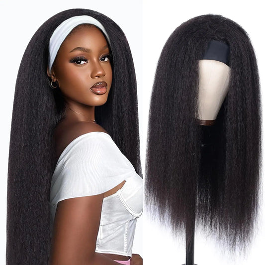 Lushella Beauty ME-U Kinky Straight Headband Wig – 180% Density