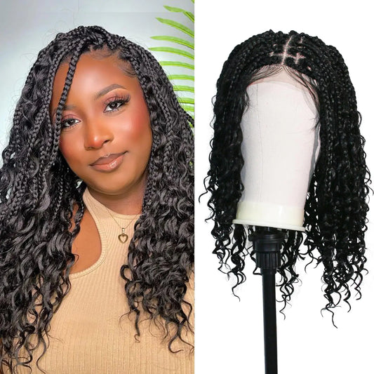 Janyuwool 18 Inch Boho Knotless Box Braid Wig – Stylish Comfort