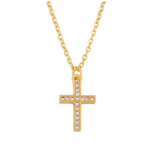 Lushella Beauty Divine Necklace – 18K Gold Cross Pendant